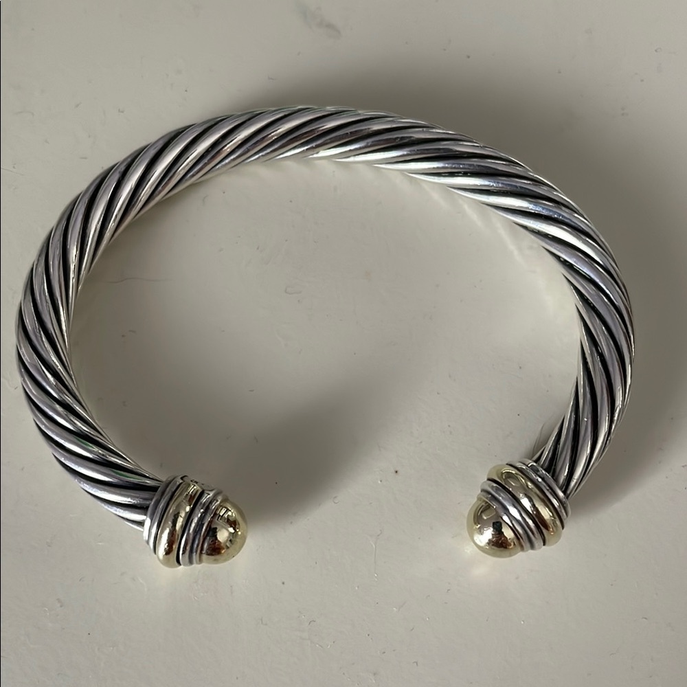 David Yurman Silver and Gold-Tone Twisted Bracelet